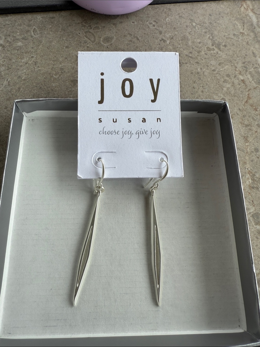 Joy Susan Silver Linear Dangle Earrings NEW